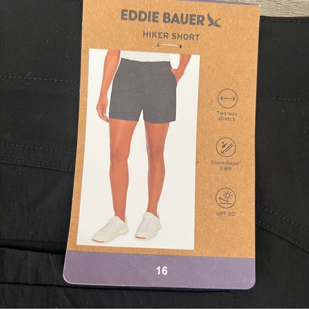 NWT Eddie Bauer Women's Hiker Short Black Size 16 Stretch Outdoor Athletic - Picture 5 of 15